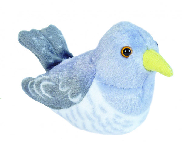 knuffel koekoek met geluid 15 cm pluche grijs