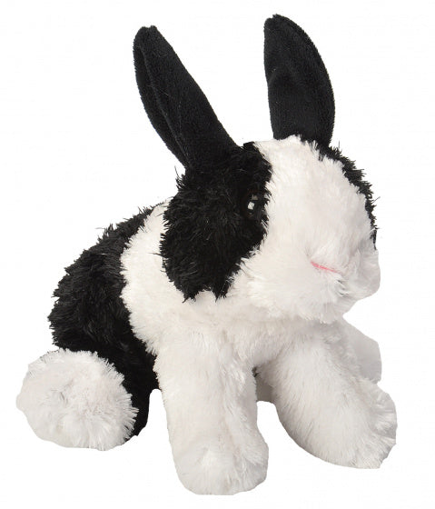 knuffel konijn junior 18 cm pluche zwart/wit