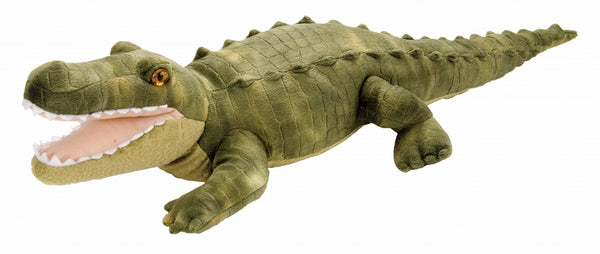 knuffel krokodil junior 58 cm pluche groen/roze