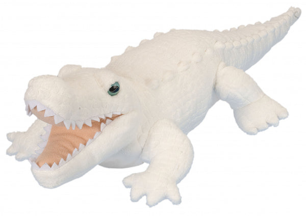 knuffel krokodil junior 58 cm pluche wit/beige
