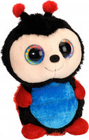 knuffel lieveheersbeestje 16 cm pluche blauw/rood