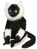 knuffel maki junior 30 cm pluche zwart/wit