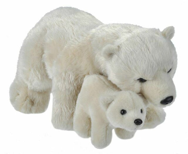 knuffel IJsbeer 30 cm junior pluche wit 2-delig