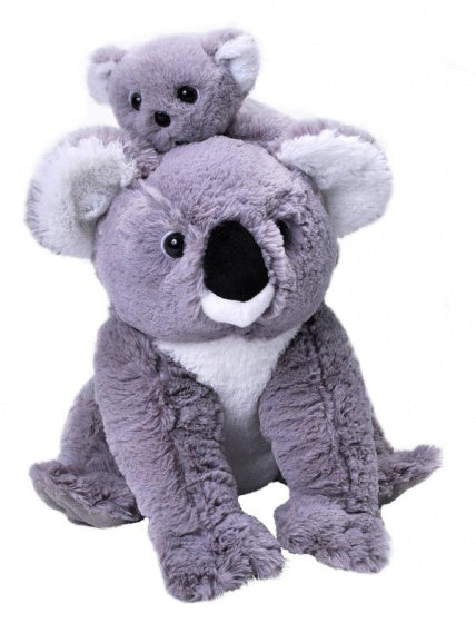 knuffel Koala 30 cm pluche grijs 2-delig