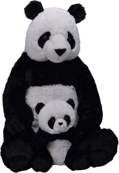 knuffel Pandabeer 58 cm junior pluche zwart/wit 2-delig