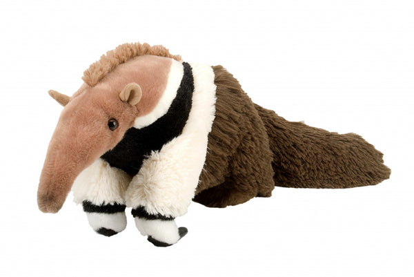 knuffel miereneter junior 30 cm pluche bruin/wit