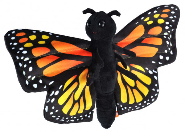 knuffel monarchvlinder junior 20 cm pluche zwart