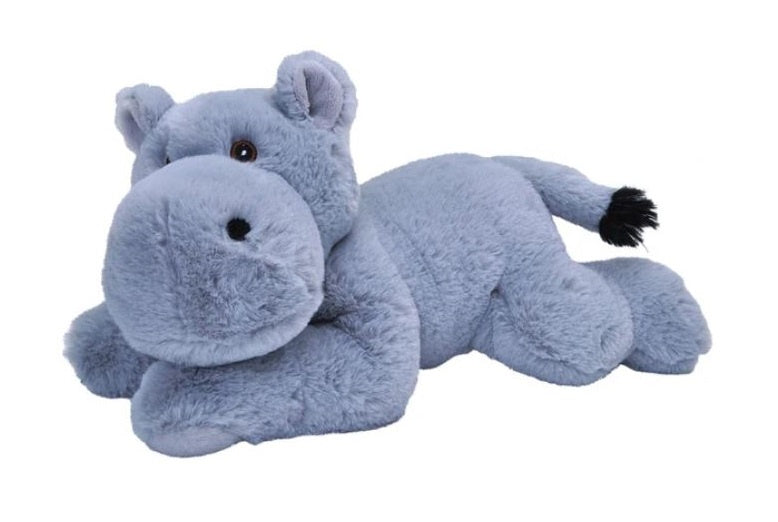 knuffel nijlpaard Ecokins Mini junior 20 cm pluche blauw