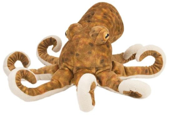 knuffel octopus junior 30 cm pluche oranje/beige