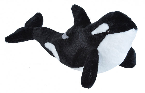 knuffel orka junior 38 cm pluche zwart/wit