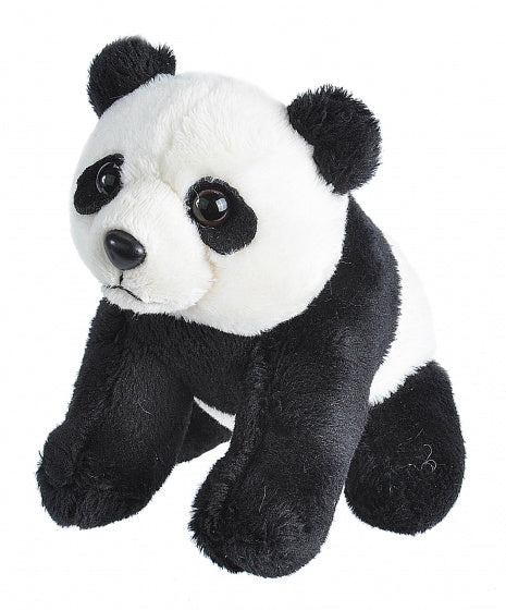 knuffel panda junior 13 cm pluche zwart/wit