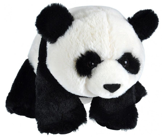 knuffel panda junior 30 cm pluche zwart/wit