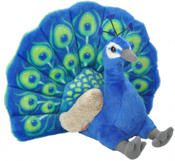 knuffel pauw 30 cm pluche blauw