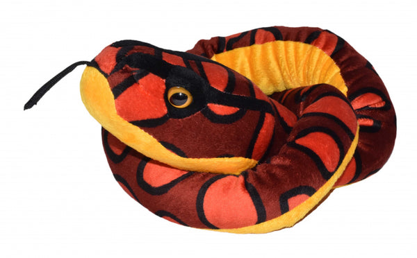 knuffel regenboogboa junior 137 cm pluche bruin