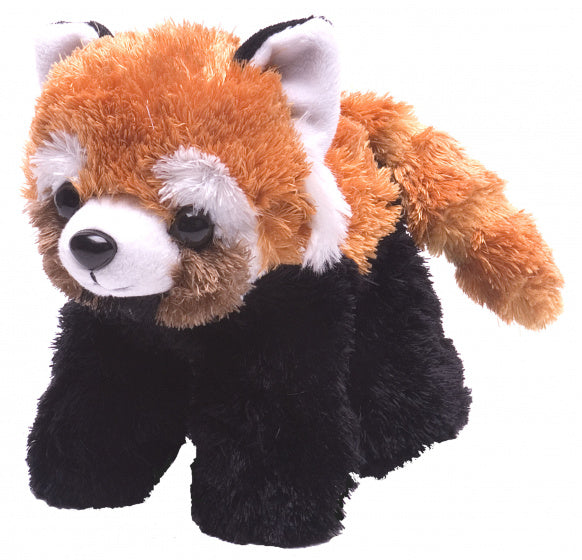 knuffel rode panda 18 cm pluche oranje/zwart
