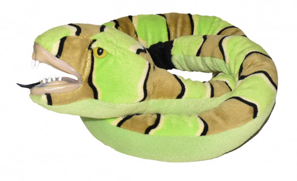 knuffel rots ratelslang junior 137 cm pluche groen