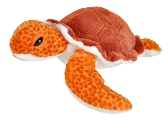 knuffel schildpad junior 38 cm pluche oranje/wit