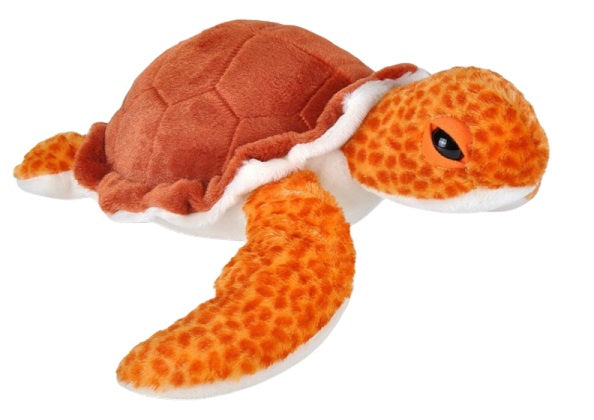 knuffel schildpad junior 38 cm pluche oranje/wit