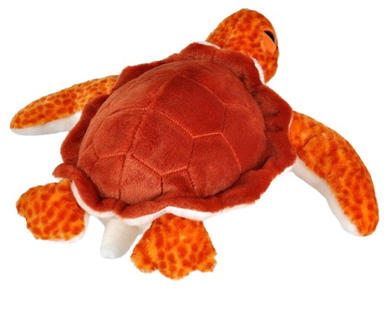 knuffel schildpad junior 38 cm pluche oranje/wit