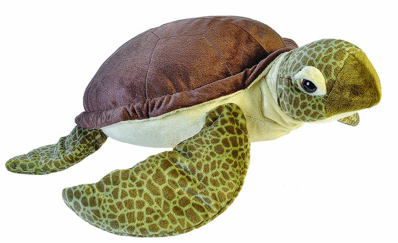 knuffel schildpad junior 76 cm pluche groen/bruin