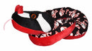 knuffel slang met doodshoofden 137 cm zwart/rood