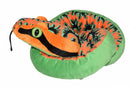 knuffel slang junior 137 cm pluche oranje/groen