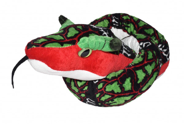 knuffel slang junior 137 cm pluche wit/rood