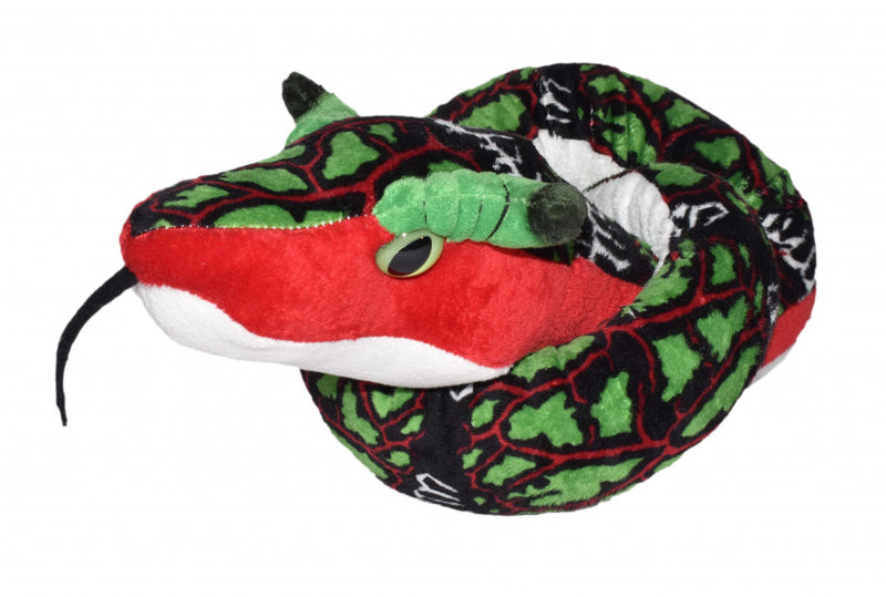 knuffel slang junior 137 cm pluche wit/rood