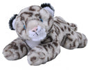 knuffel sneeuw luipaard Ecokins Mini junior 20 cm pluche grijs