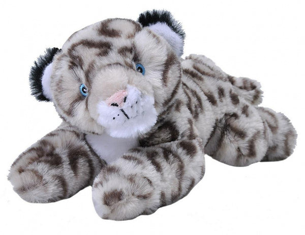 knuffel sneeuw luipaard Ecokins Mini junior 20 cm pluche grijs