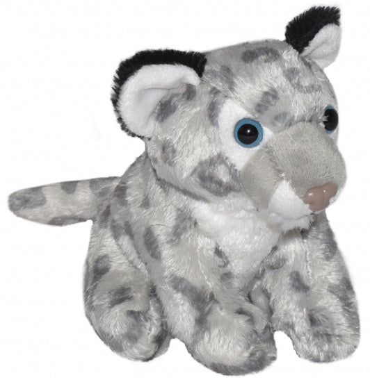 knuffel sneeuwluipaard junior 13 cm pluche grijs