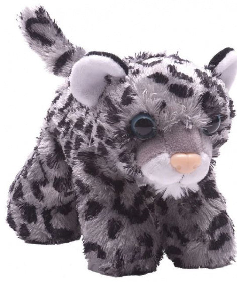 knuffel sneeuwluipaard junior 18 cm pluche grijs