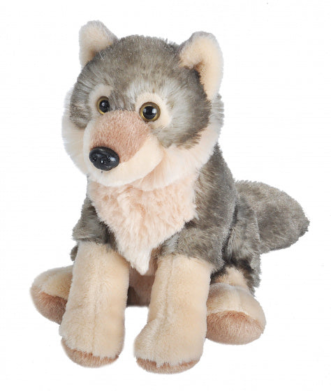 knuffel wolf junior 20 cm pluche grijs/crème