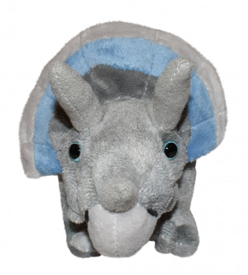 knuffel Triceratops 25 cm pluche grijs/blauw