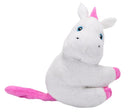 knuffel Unicorn junior 12 cm pluche wit/roze