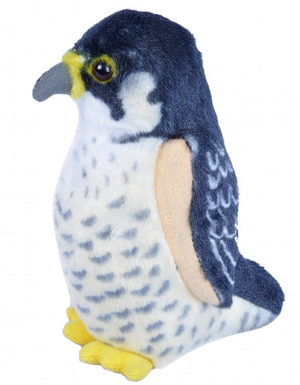 knuffelvalk 15 cm pluche wit/blauw