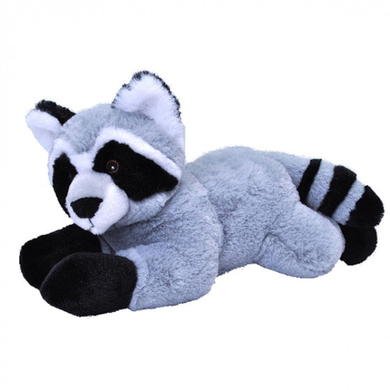 knuffel wasbeer Ecokins Mini junior 20 cm pluche grijs