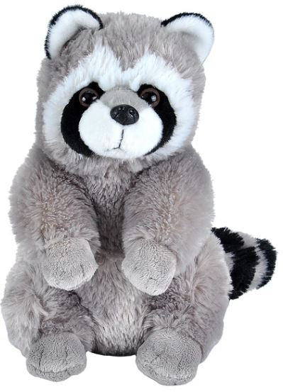knuffel wasbeer junior 30 cm pluche grijs/zwart/wit