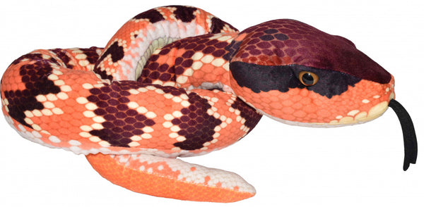 knuffel watermoccasin slang 137 cm oranje/paars