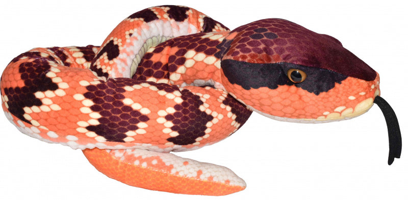knuffel watermoccasin slang 137 cm oranje/paars