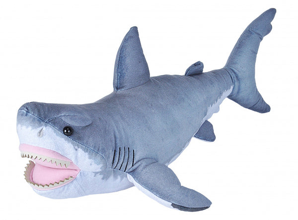 knuffel witte haai junior 50 cm pluche grijs