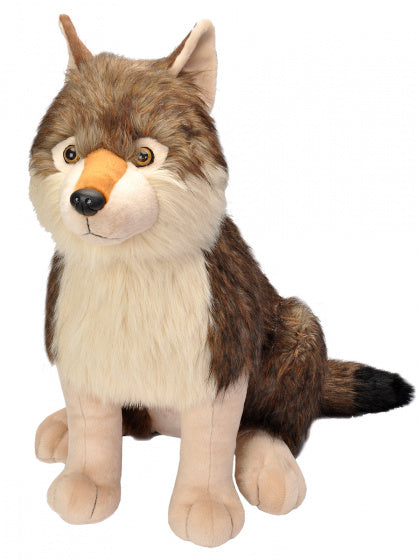 knuffel wolf junior 76 cm pluche bruin/beige
