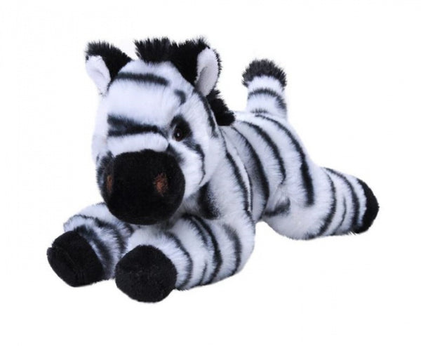 knuffel zebra Ecokins Mini junior 20 cm pluche wit/zwart