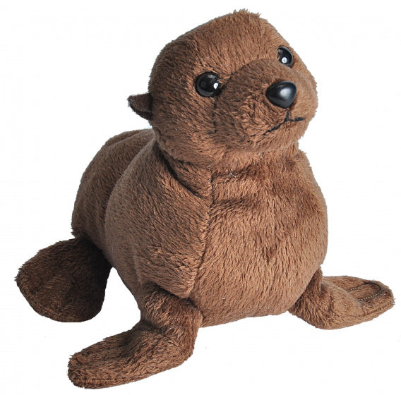 knuffel zeeleeuw junior 13 cm pluche bruin