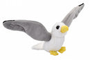 knuffel Zeemeeuw junior 32 cm pluche wit/grijs