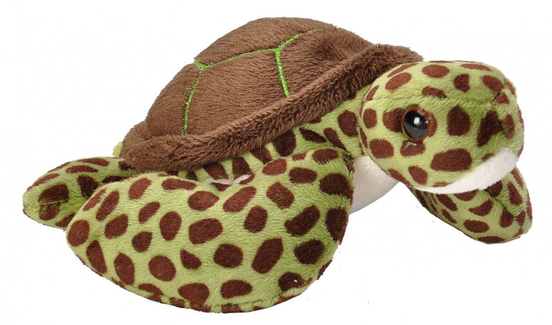 knuffel zeeschildpad 13 cm pluche groen/bruin