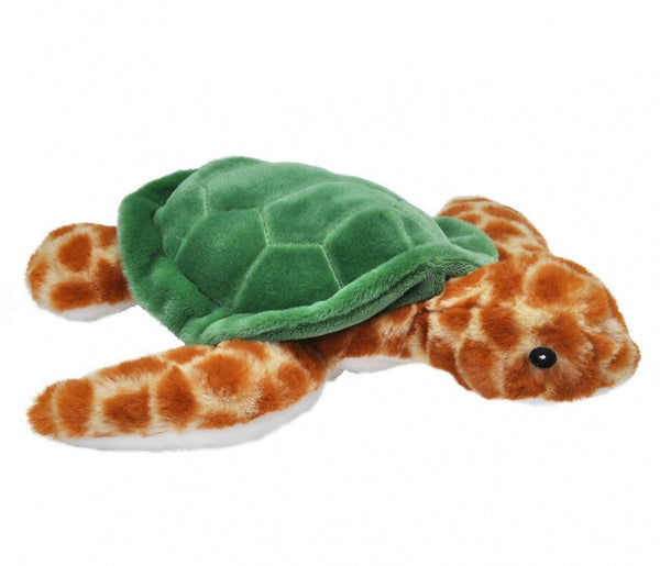 knuffel zeeschildpad Ecokins junior 30 cm pluche bruin/groen