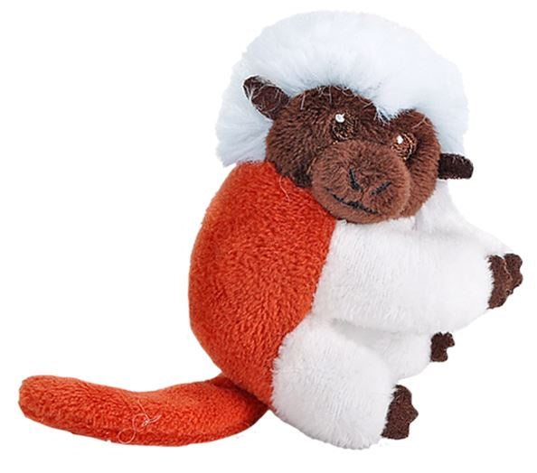 knuffelaapje junior pluche wit/rood one-size