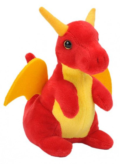 knuffeldraak junior 12 cm pluche rood/geel