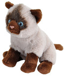 knuffelkat Siamees junior 13 cm pluche wit/bruin